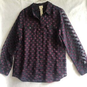 Chico's Blue & Purple Polka Dot Shirt & Matching Reversible Tank Size XXS